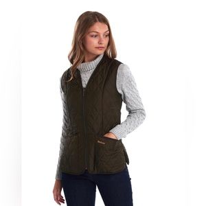 Barbour Betty Interactive Vest, Dark Olive Green, Size 12